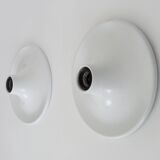 Pair of Targetti disc wall lights, UFO, Italy 1970s