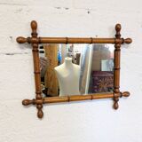 Miroir ancien en bois tourné