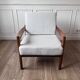 Scandinavian armchair in white fabric