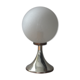 Lampe vintage des années 70 pied tulipe et globe sablé