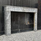 Louis XVI fireplace in gray marble Saint Anne, eighteenth century