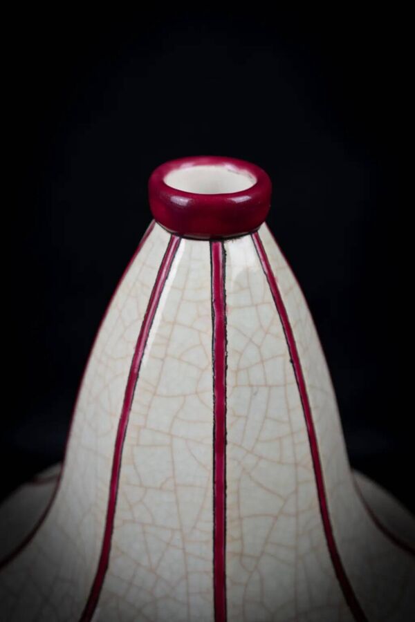 Vase toupie art déco Longwy en émaux cloisonnés - années 30