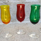 Ensemble de 5 verres à pieds à liqueur multicolor