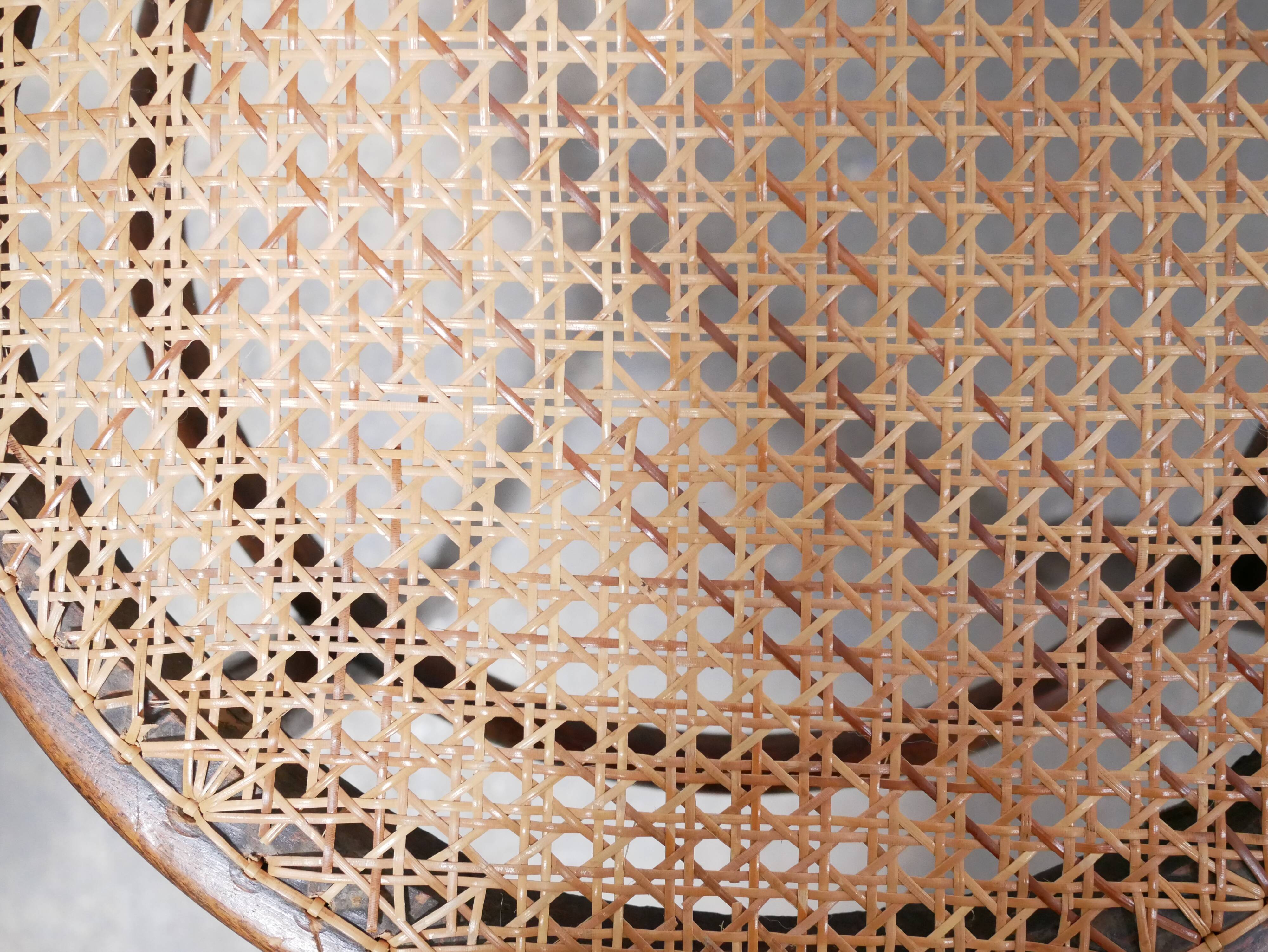 Old wooden cane bistro chair by Fischel editions