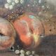 Hst painting still life basket of overturned fruit 19th - 20th century