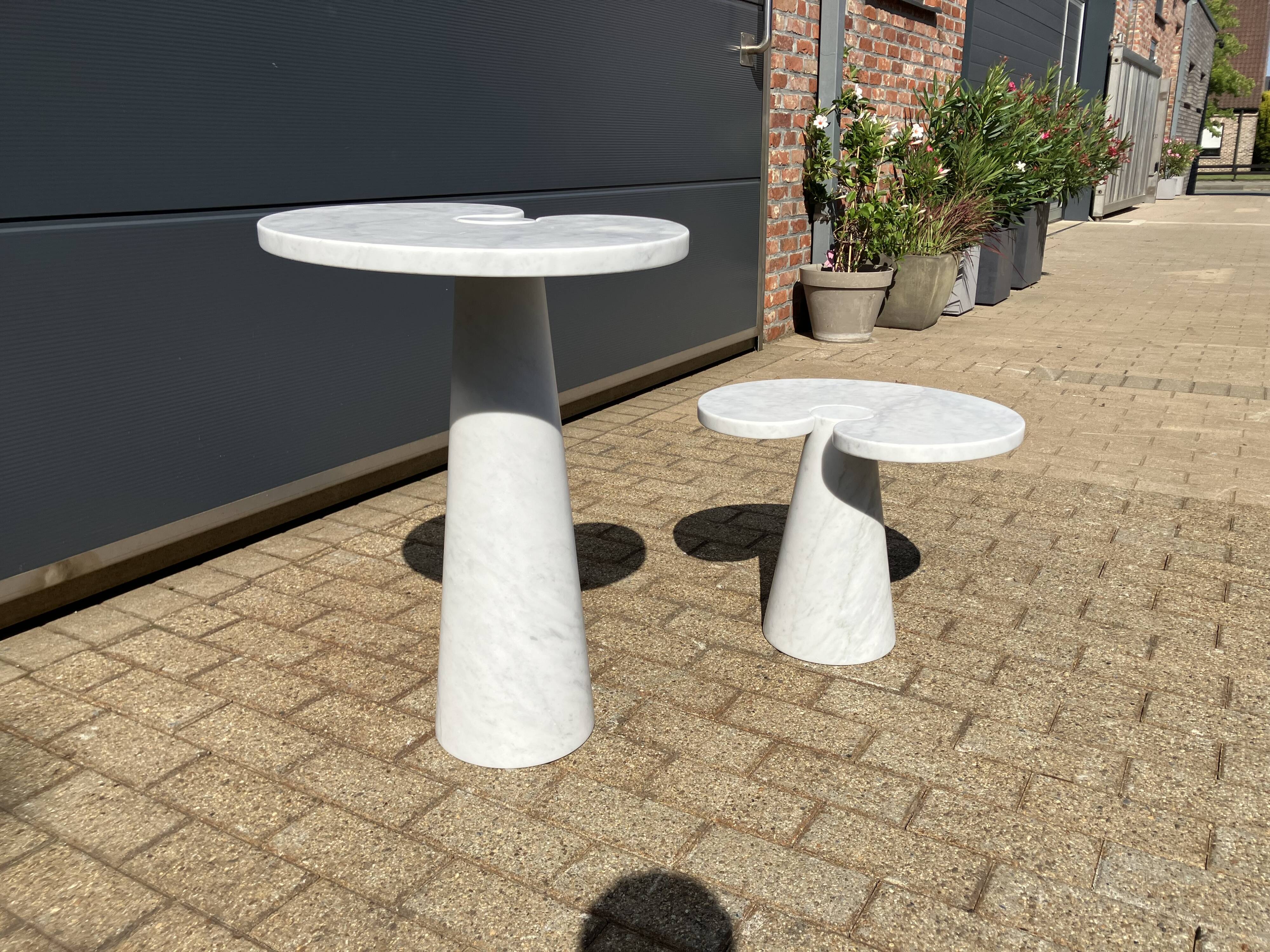 2x Eros Side table Angelo Mangiarotti Carrara marmer Nieuwstaat!