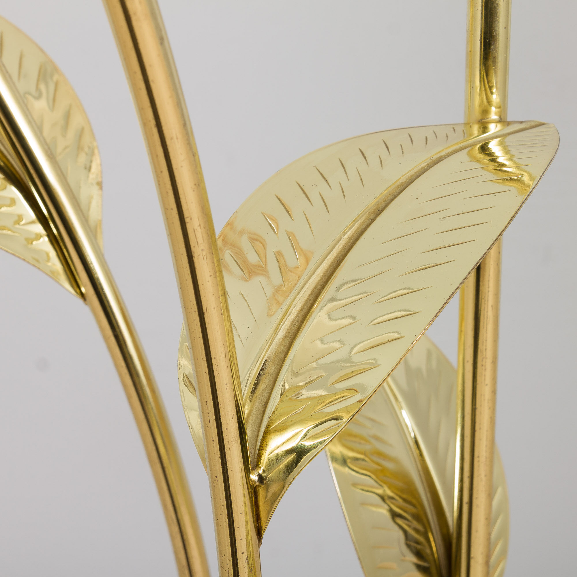 Italian floral brass floor lamp, 1970-80s