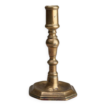 Antique French early 17th century haute epoque copper candlestick
