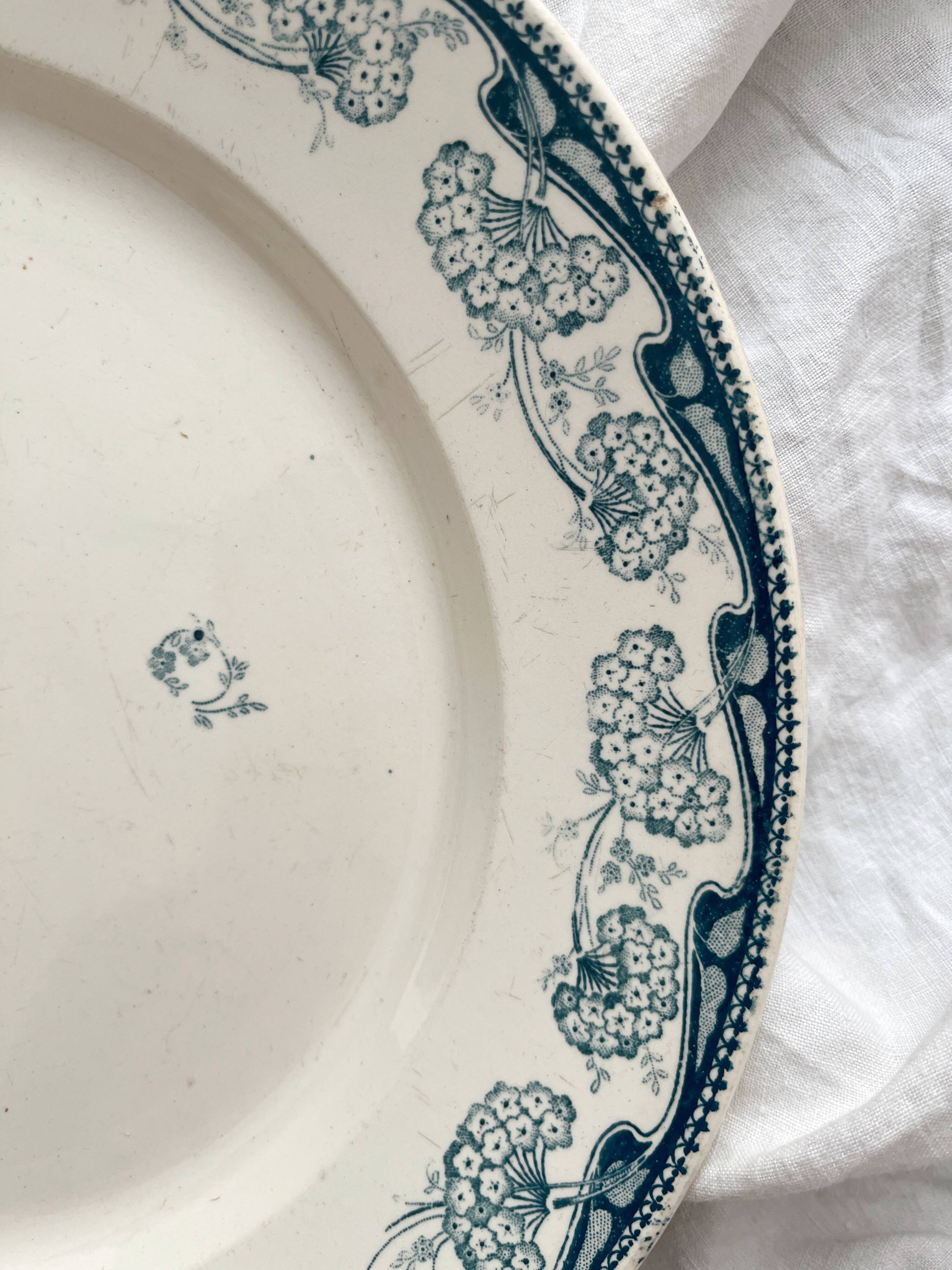 Round ironstone dish "Milan" Creil and Montereau