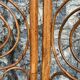 Vintage 1960s curved rattan screen