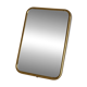 Vintage 1960 barber mirror, shaving or travel, gold and blue - 16 x 11 cm