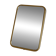 Vintage 1960 barber mirror, shaving or travel, gold and blue - 16 x 11 cm