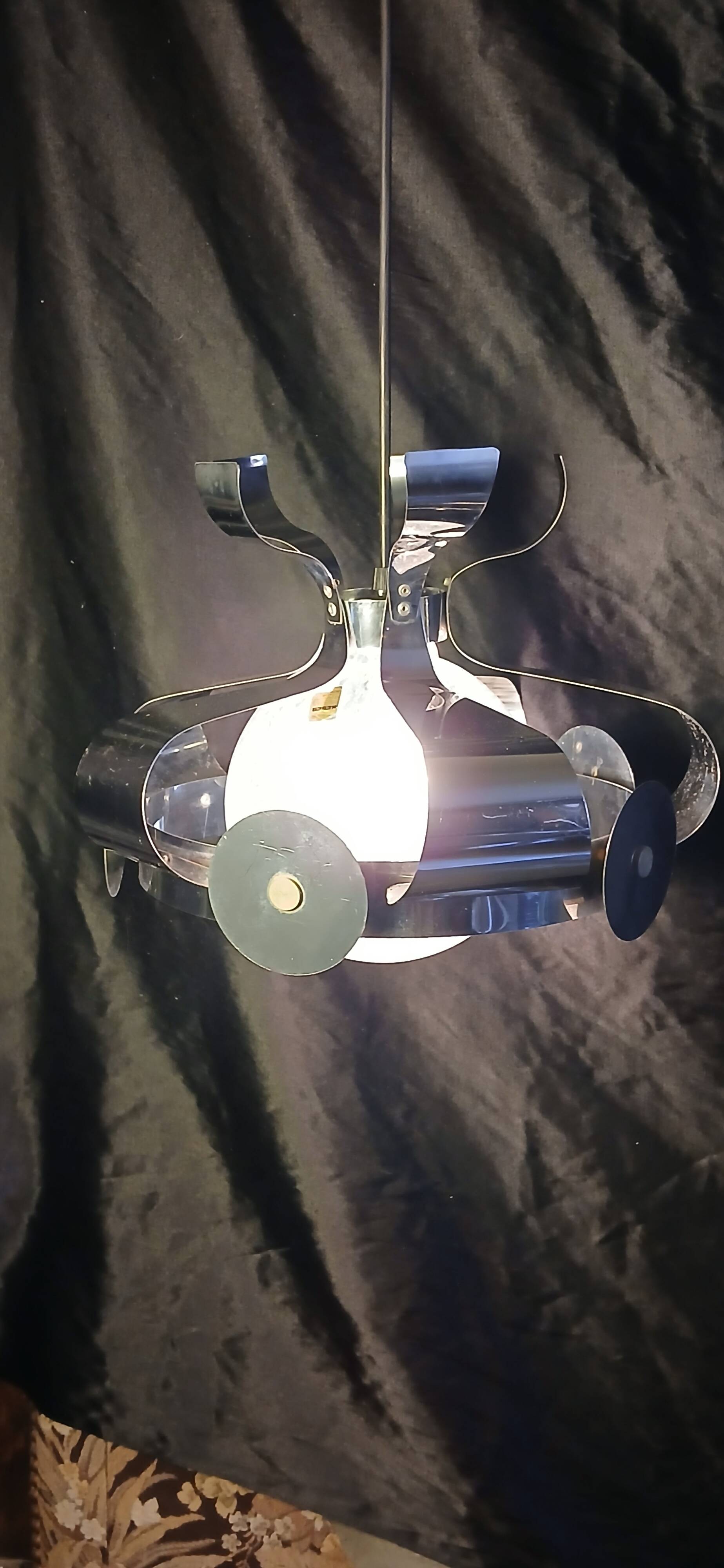 Lustre chrome  italien Space Art 70