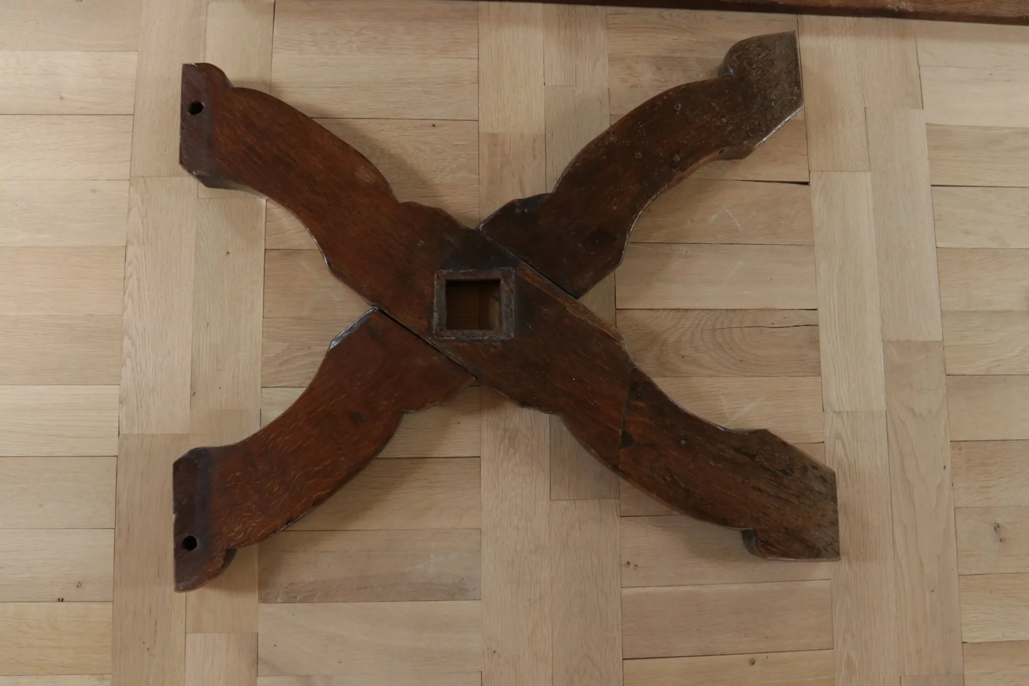 17th-century French oak refectory table / trestle table – 240 cm