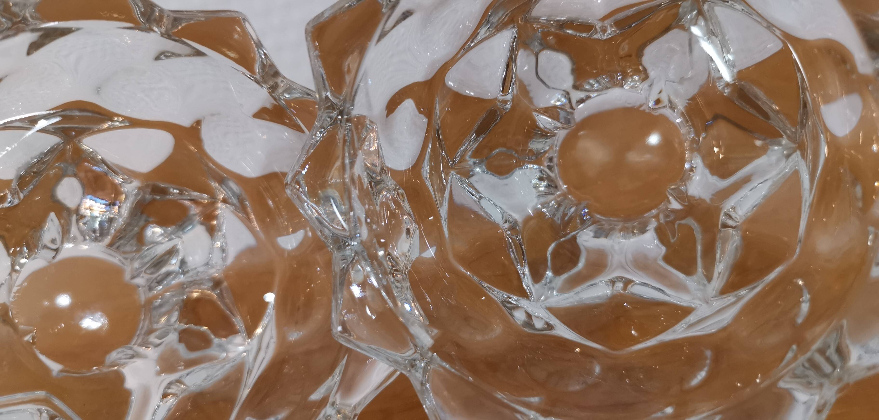 2 vintage crystal candle holders from Reims, France