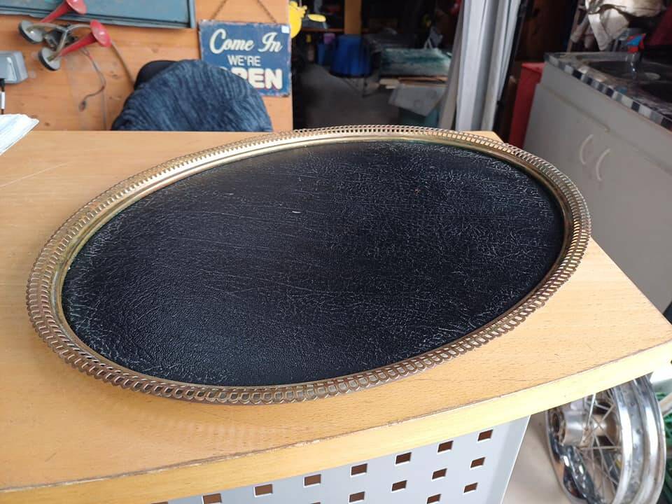 Old brass serving tray