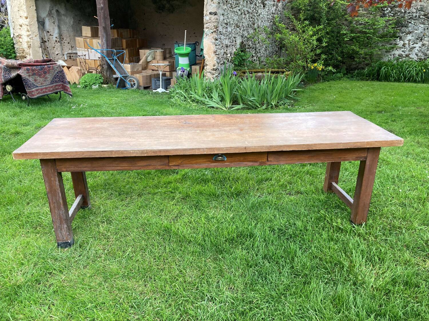 Grande Table rectangulaire ancienne en chêne