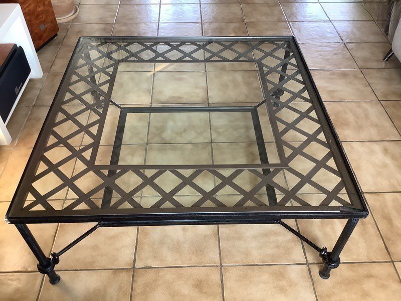 Table de salon fer forgé 120x120 cm