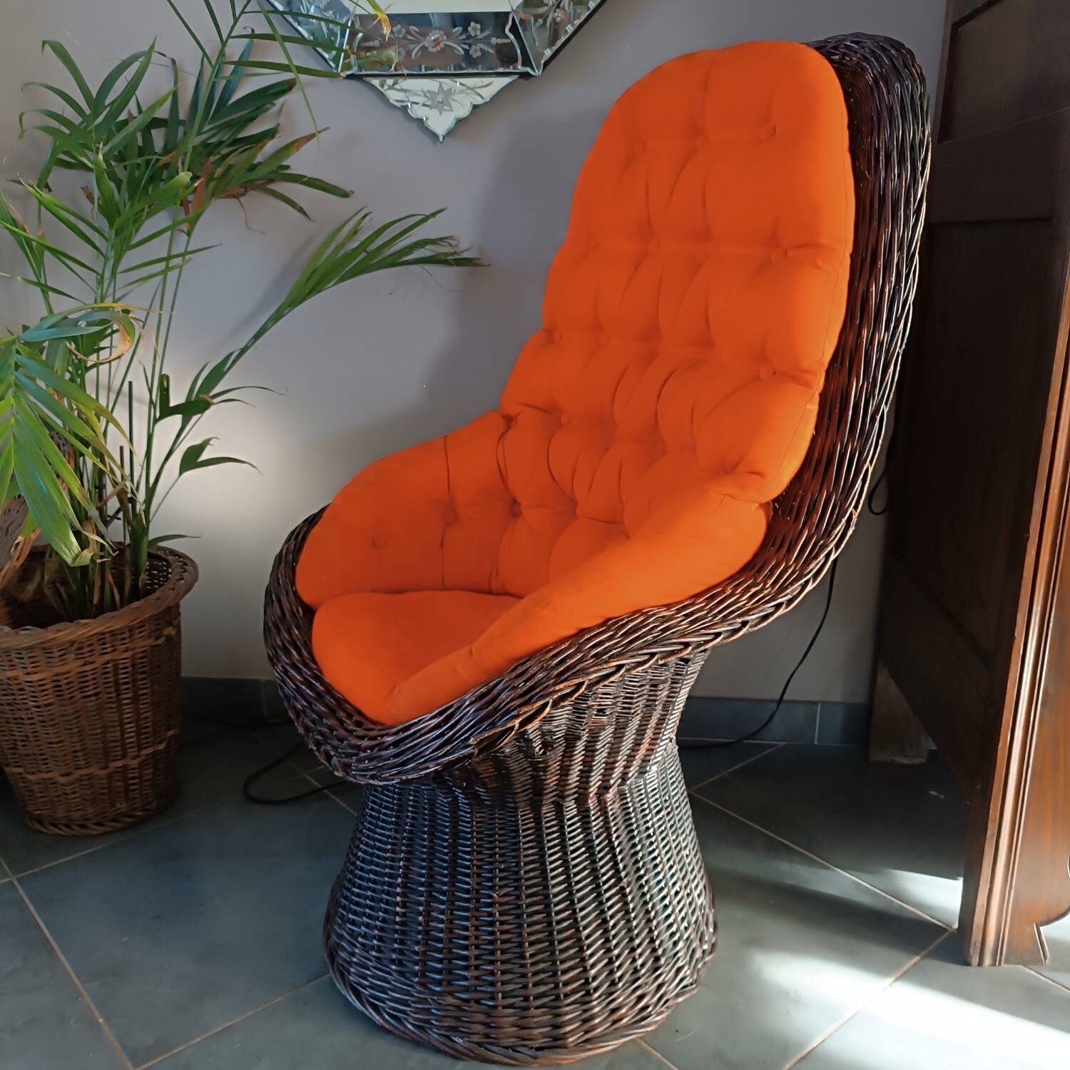 Vintage rattan armchair