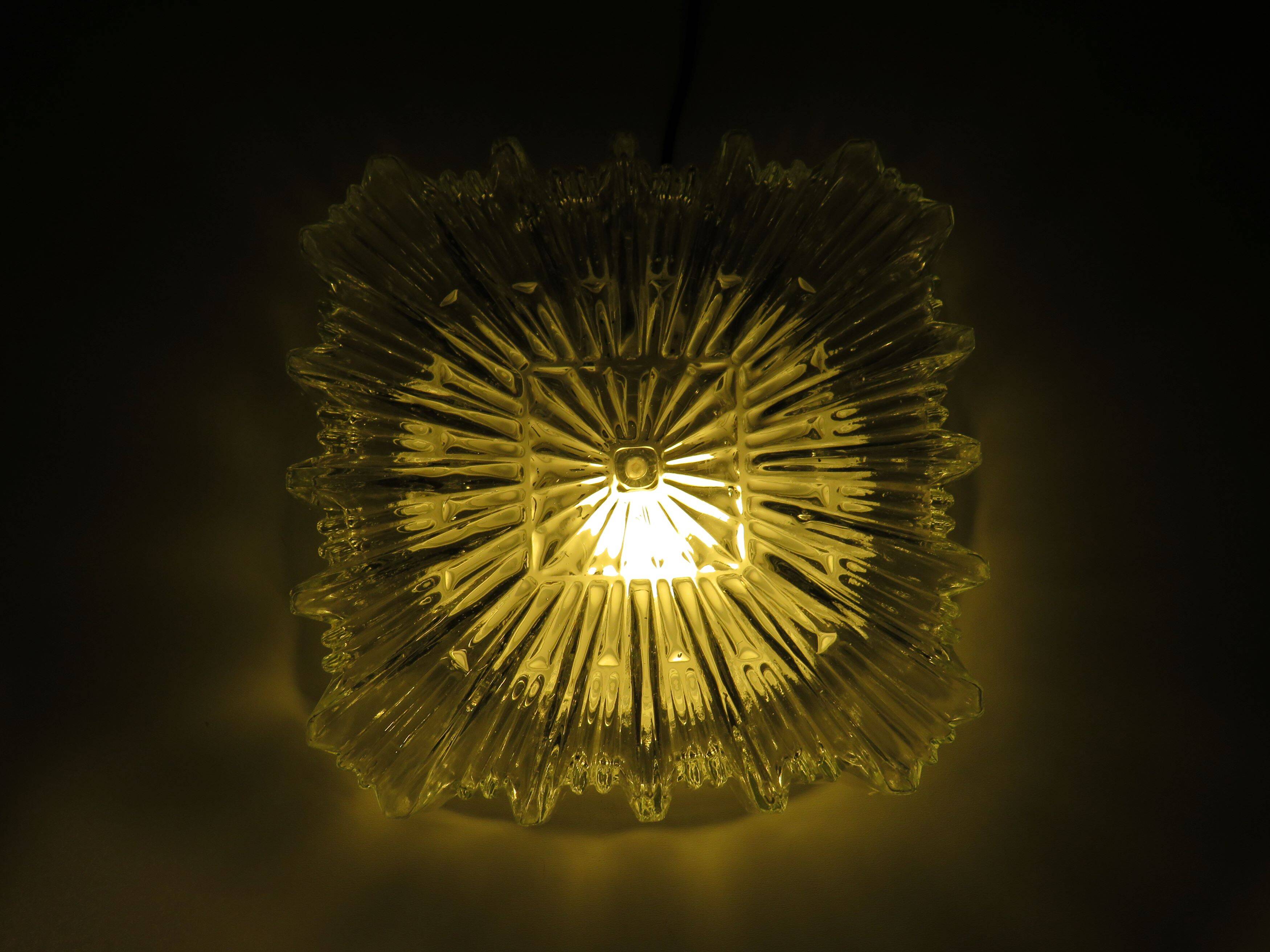 Brutalist square ceiling lamp, Germany 1970s