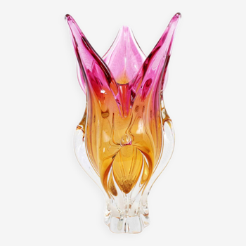 Glass vase by J. Hospodka Chribska for Chribska Sklarna, Czechoslovakia 1960