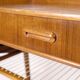 Table d'appoint / table de nuit - teck - tiroir - étagère en osier - 1960