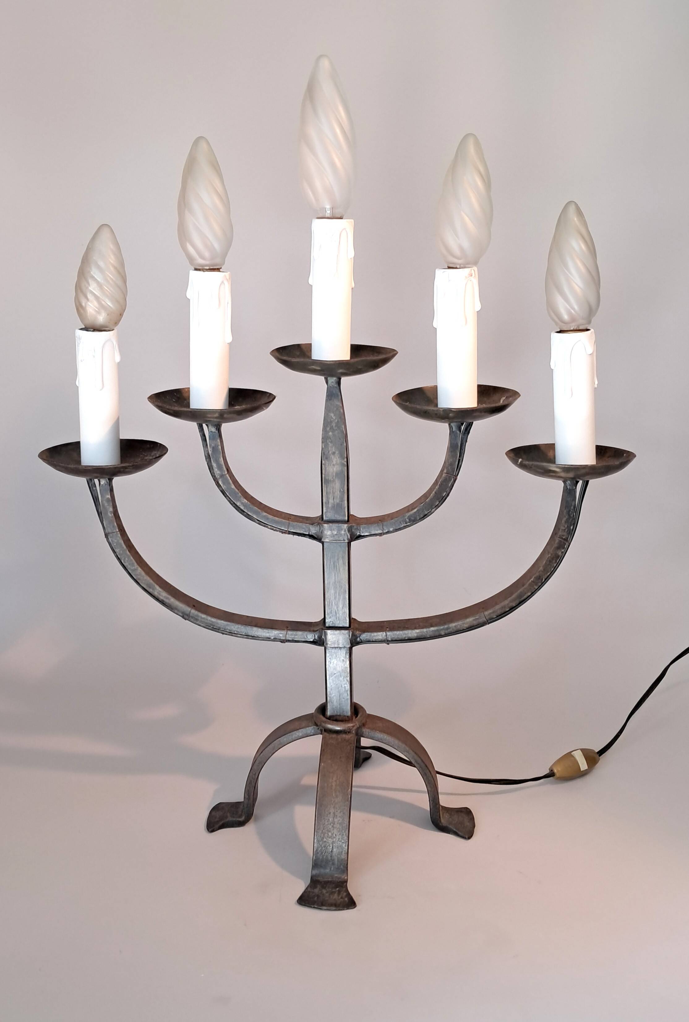 Brutalist 5-light candelabra 1950/1960.