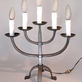 Candélabres à 5 lumières brutaliste 1950/1960.