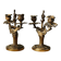 Pair of bronze candlesticks, rococo, 2 lights