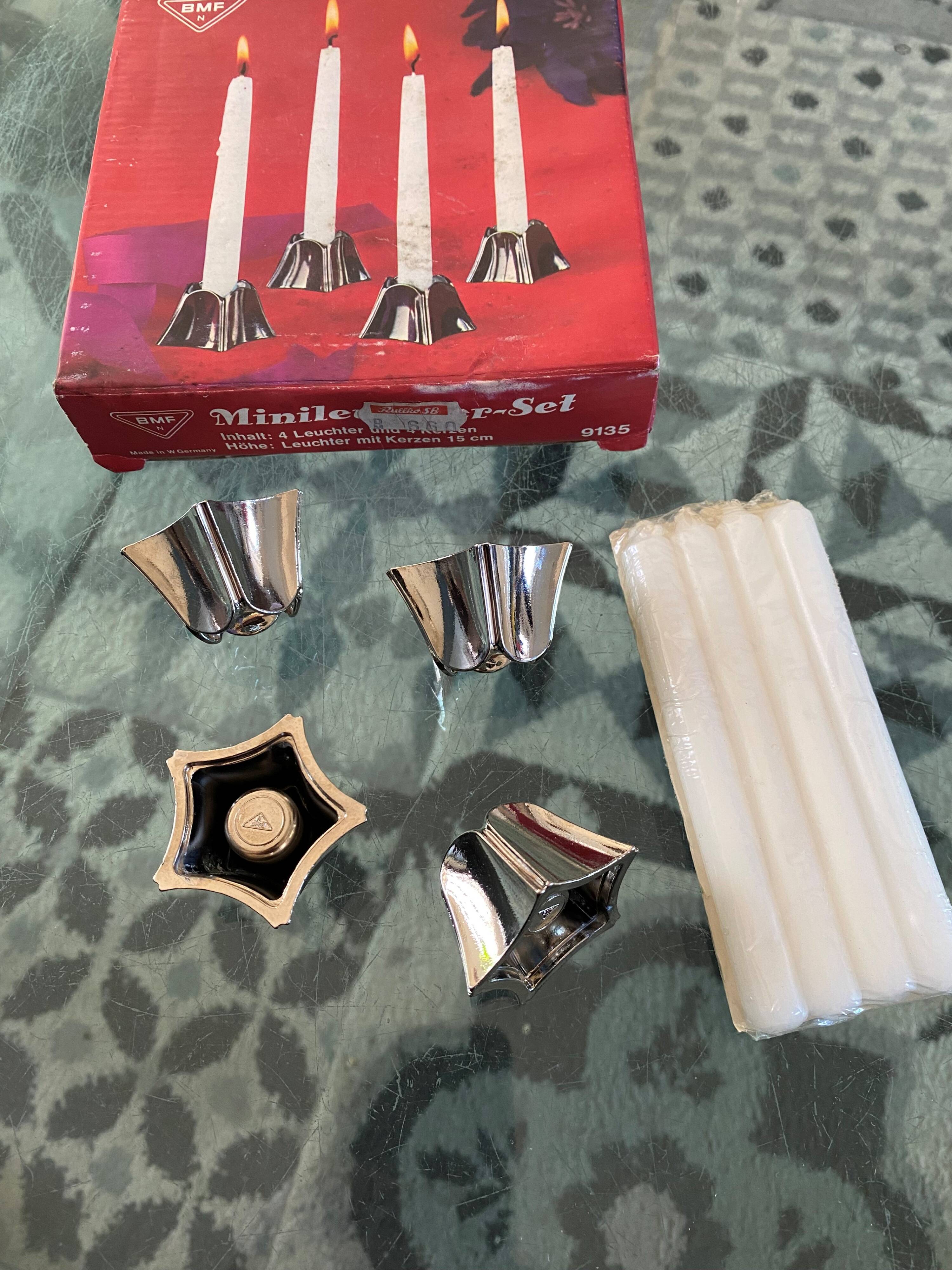 Set of 4 Minileuchter candlesticks BMF style Nagel vintage 1970