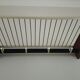 Vintage wood and metal wall coat rack