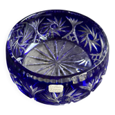 Saladier en cristal taillé bleu cobalt – irena pologne