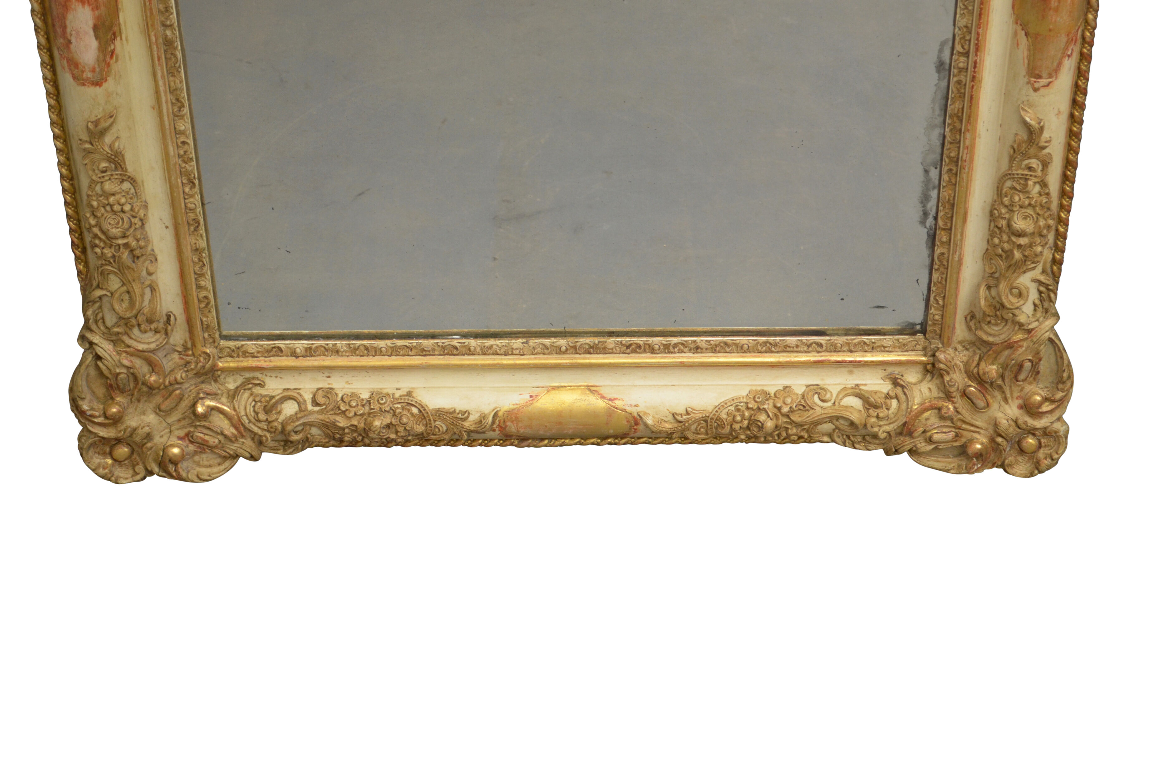 Miroir de mur doré du 19ème siècle