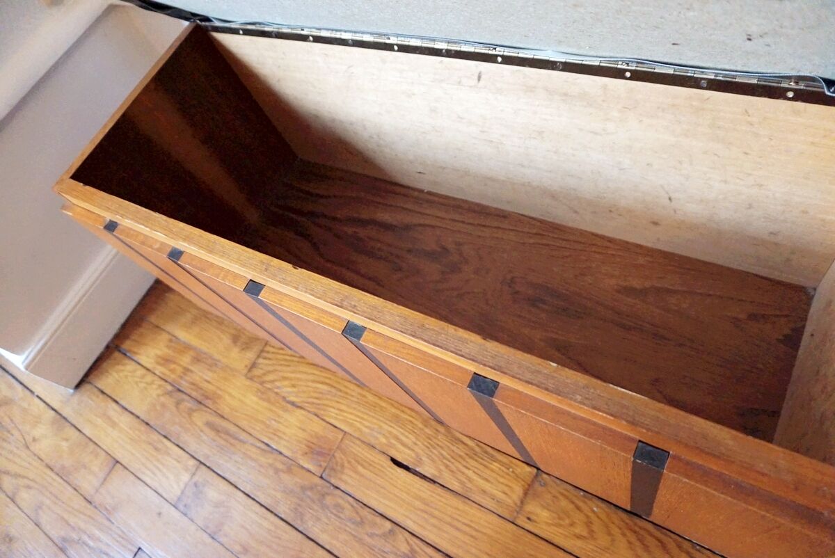 Coat rack with mirror and chest vintage