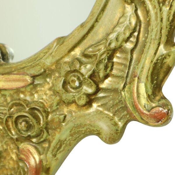 Grand miroir suédois doré à la feuille d'or de style rococo classique 119 cm