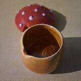 Salt shaker, pepper shaker, mustard slushie Vallauris vegetable and mushroom service