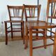 Set of 4 vintage bistro chairs in wood - brasserie style