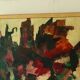 Oil on canvas abstract "Dynamic Composition", mid-20th century.