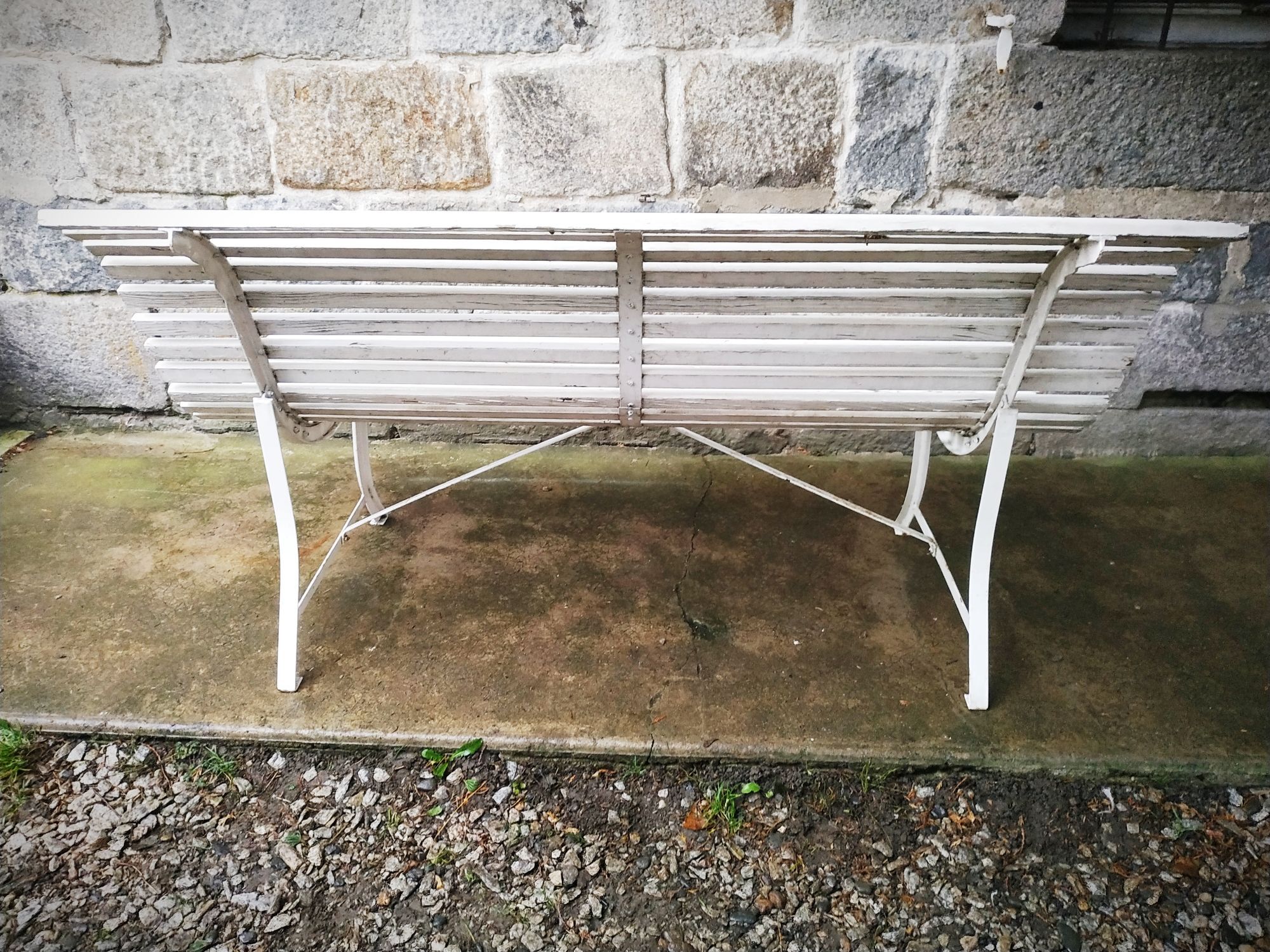 Vintage slatted garden bench