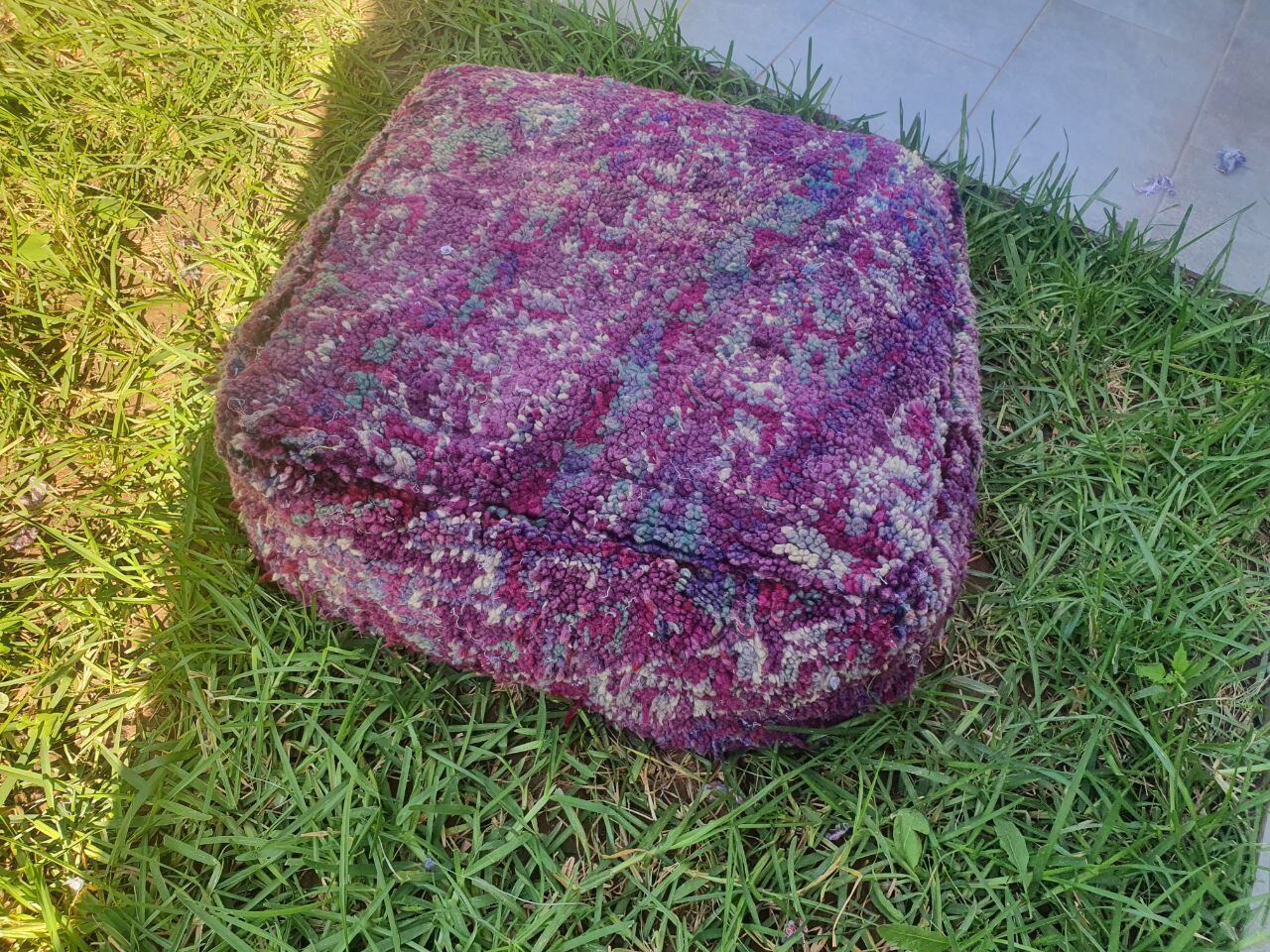 Moroccan carpet pouf
