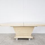 Vintage travertine hidden bar coffee table, 1970s
