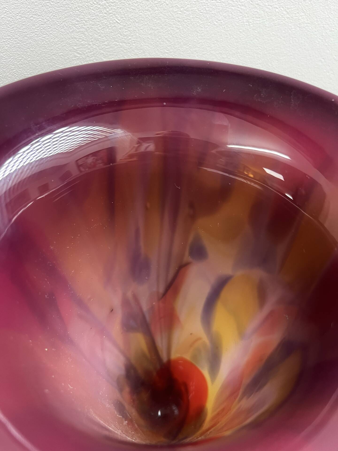 Multilayer blown glass cone vase 1960 - vintage retro Murano Schn