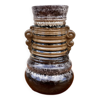 Strehla Keramik fat lava ceramic vase, Germany, 1960s.