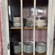 Small Parisian Art Deco glass cabinet with white patina - a timeless classic.
