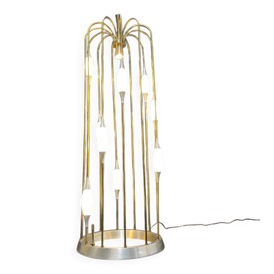Lampadaire cascade en métal doré, années 1970