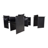 Arrben Solaria leather dining chairs, set of 4 by Tito Agnoli, 1970