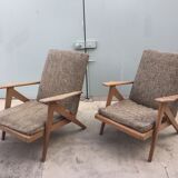 Lot de deux fauteuils années 50
