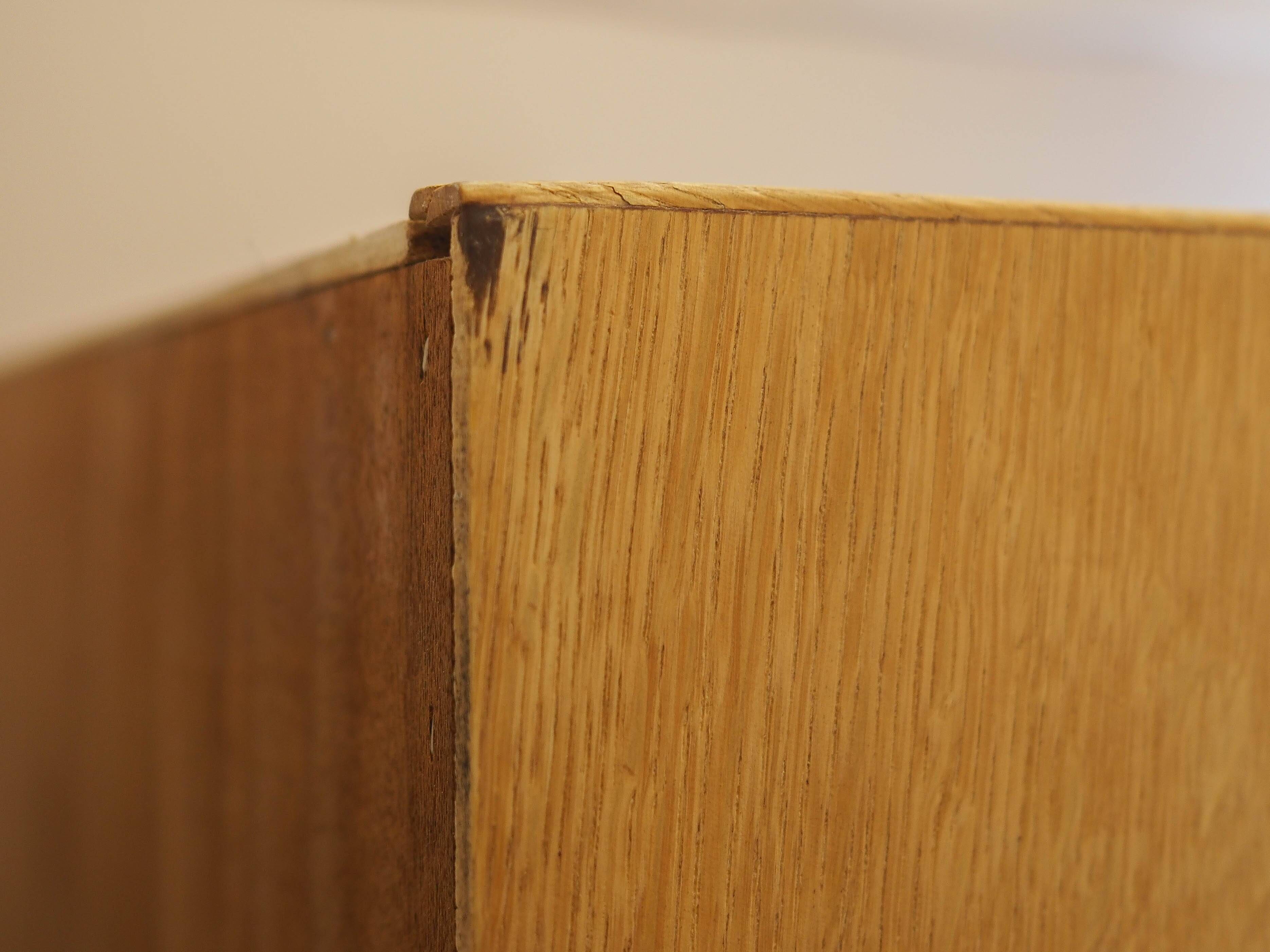 Henning Kjærnulf Oak Bookcase with Glass Doors, Danish 1960s