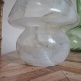 Vase champignon verre marbré