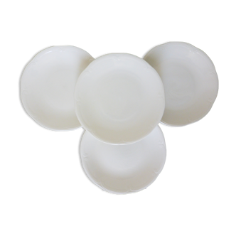 4 vintage porcelain flat plates